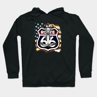 American Flag, Route 66, American Legend, USA, Motorbike Hoodie